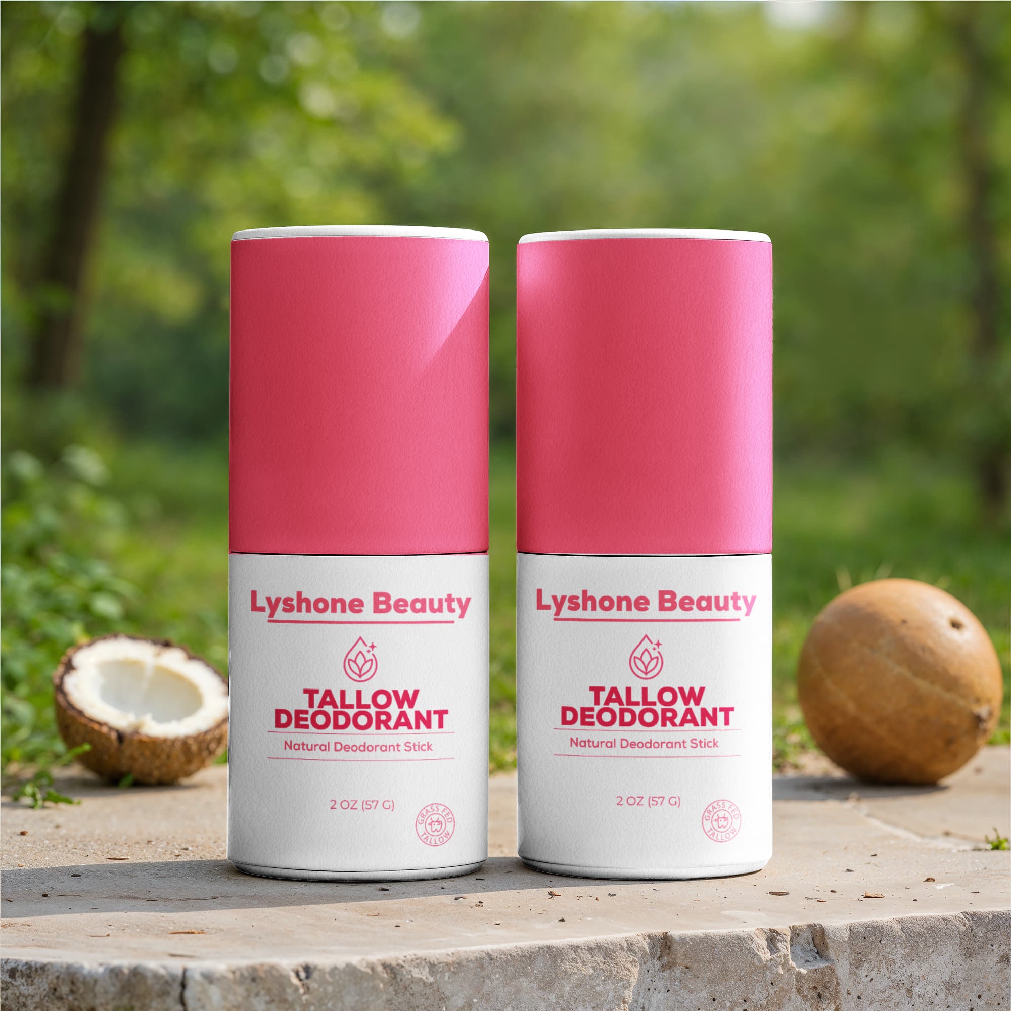 Lyshone 2 Pack Natural Tallow Deodorant Stick